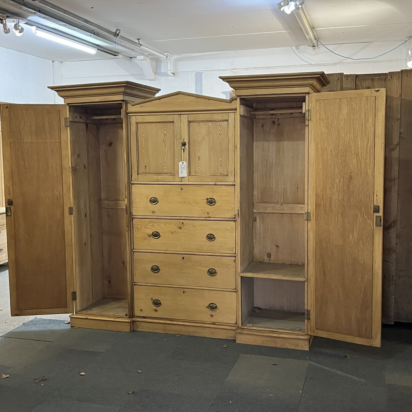 photo furniture Large Victorian Pine Bedroom Unit (Dismantles)
