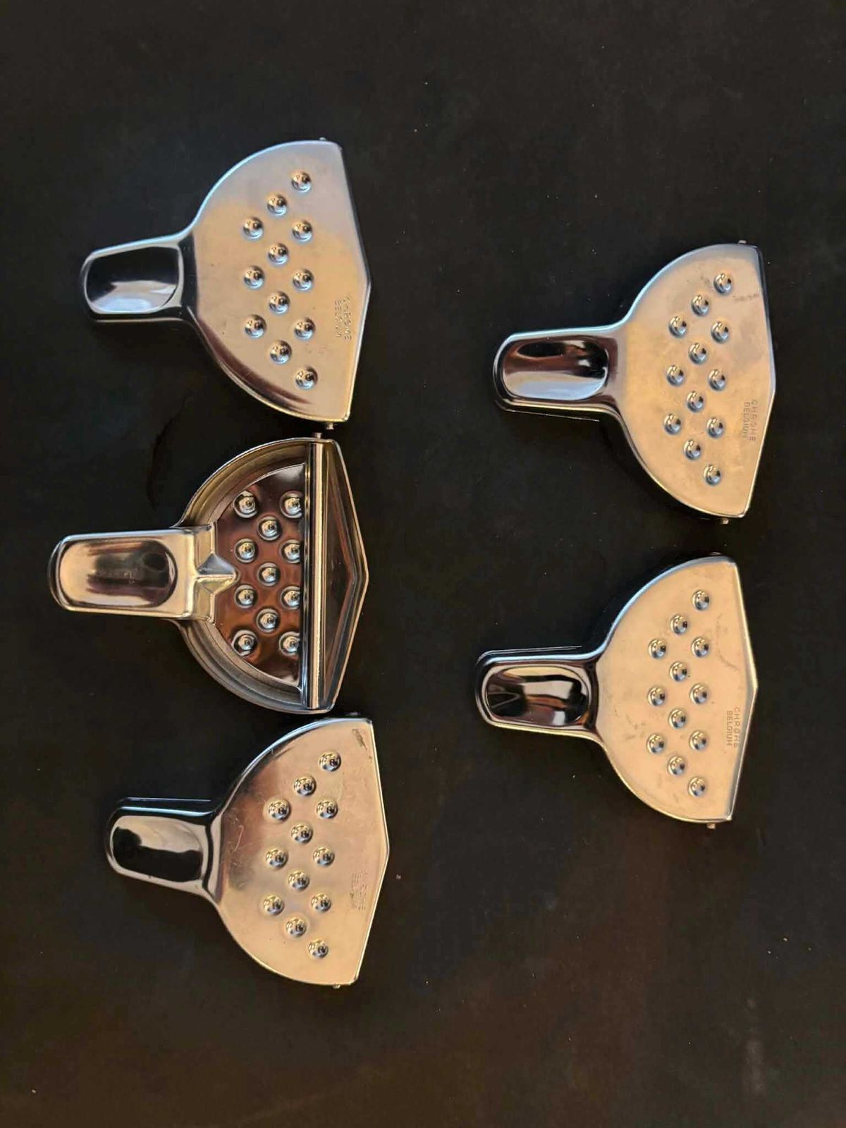 photo vinterior Vintage Lemon Squeezers, Stainless Steel Chrome Belgium, Set Of 5