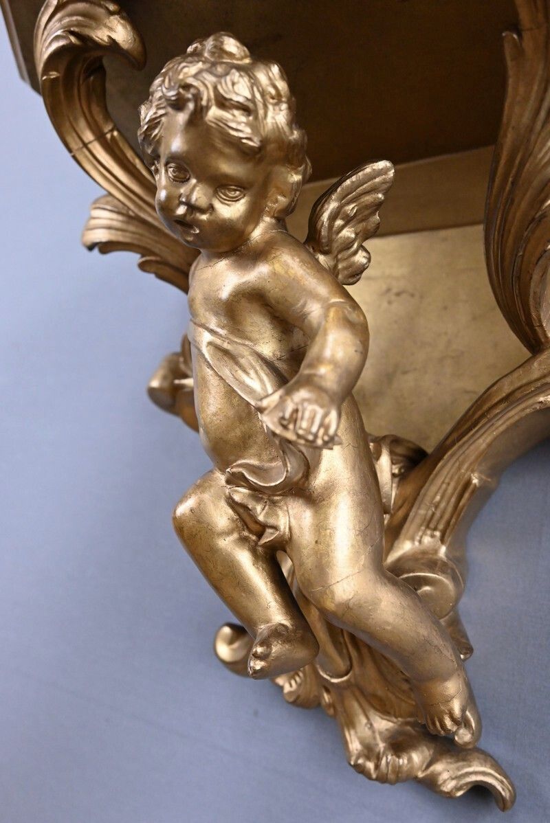 1610.0 Pair Of Gilt Wood Wall Sconces – Late 19th Century photo
