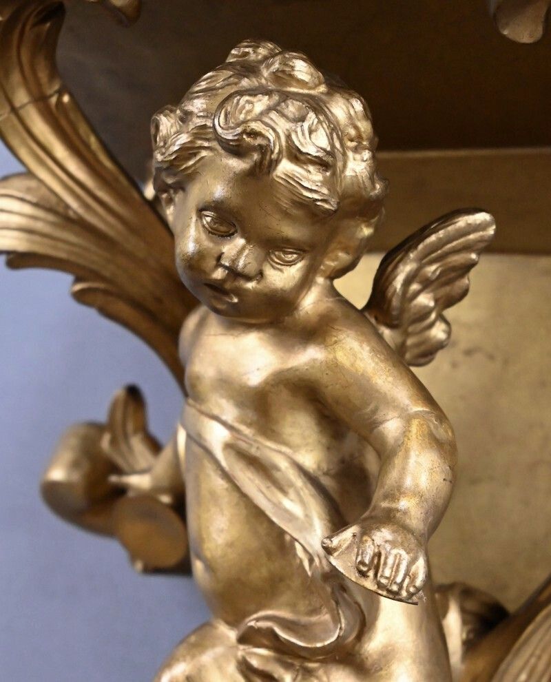 photo vinterior Pair Of Gilt Wood Wall Sconces – Late 19th Century