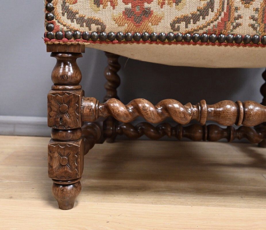 photo for sale Oak State Chair, Louis XIII Style – Early 20th Century