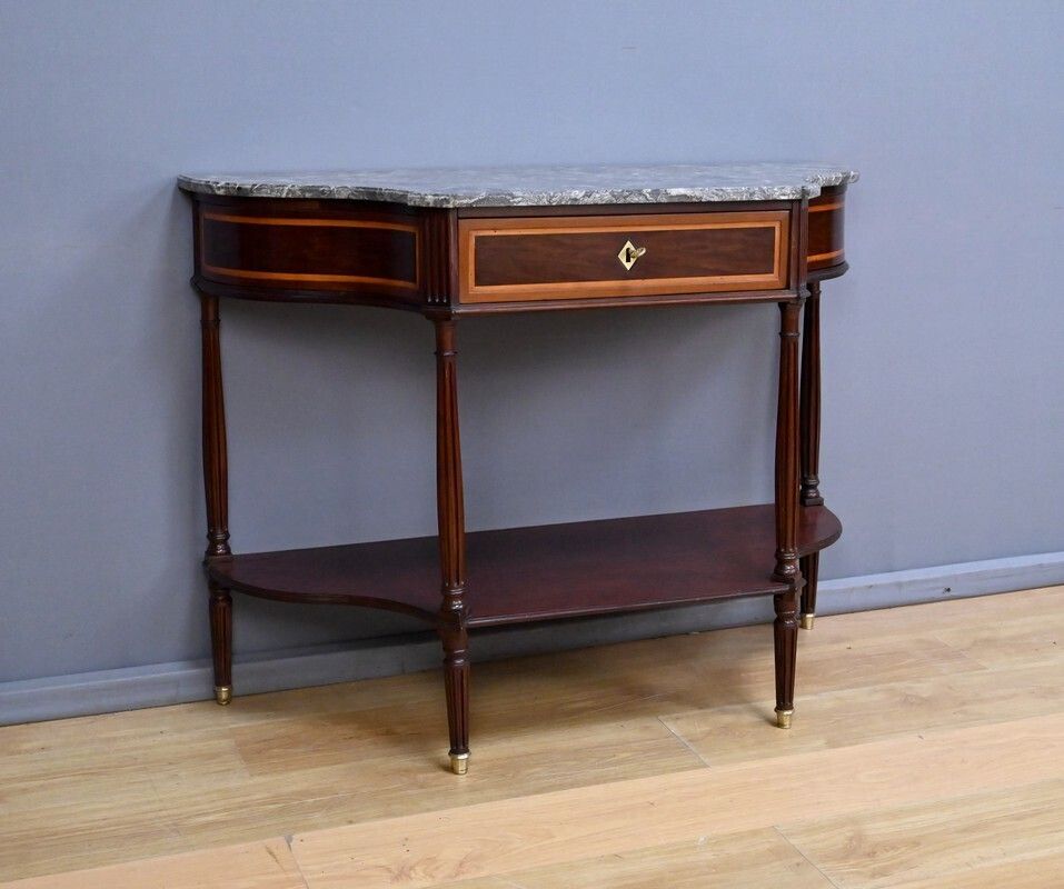 Mahogany And Marble Console Table, Louis XVI Period – Late 18th Century photo for sale