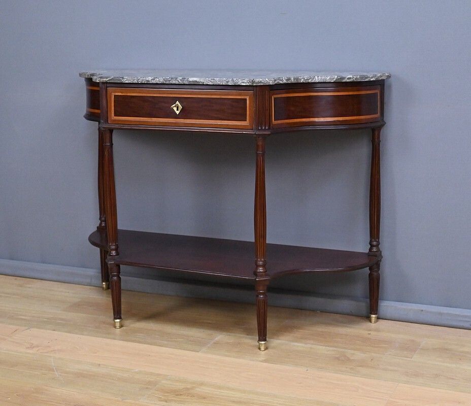 Mahogany And Marble Console Table, Louis XVI Period – Late 18th Century photo Furniture