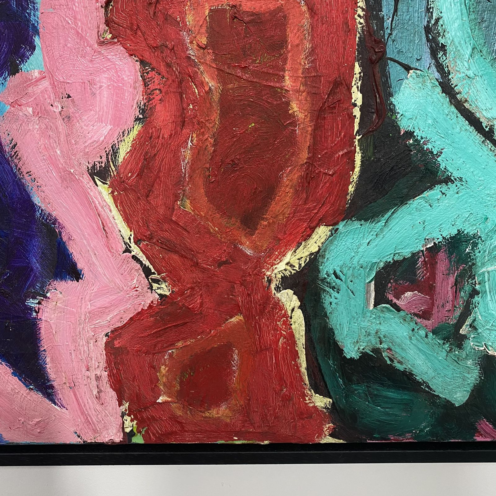 Large French Mid Century Abstract Painting By Patrick Boudon photo vinterior