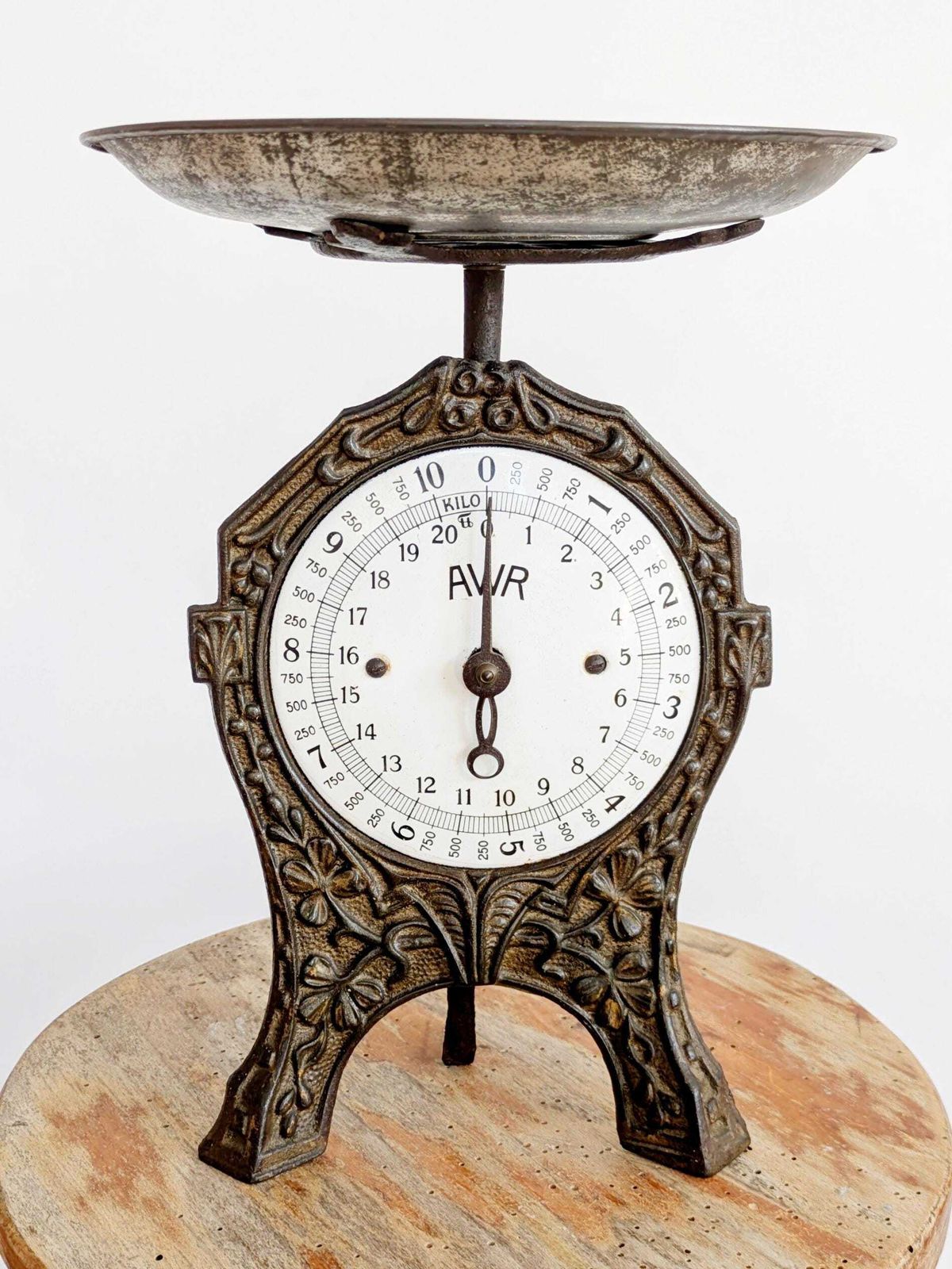 Vintage Awr Cast Iron Kitchen Scale Art Nouveau German Decorative Scale, Country Decor photo for sale