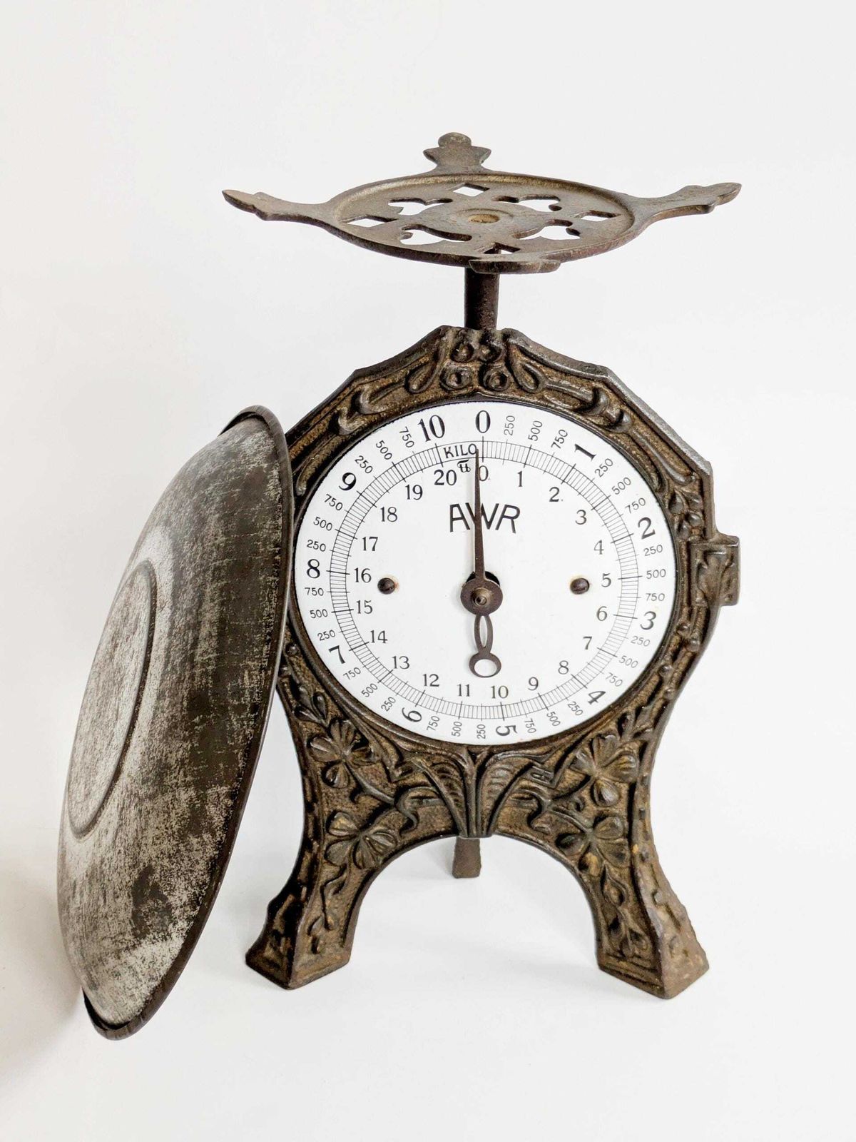 Vintage Awr Cast Iron Kitchen Scale Art Nouveau German Decorative Scale, Country Decor photo 119.0