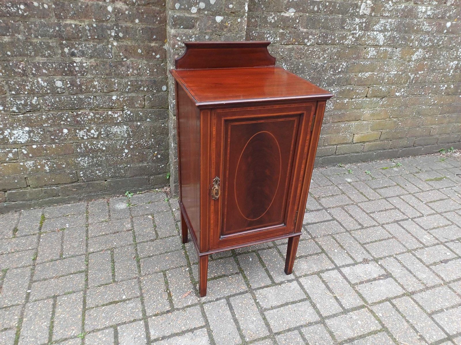 High Quality Antique Edwardian Inlaid Mahogany Bedside Or Side Cabinet Cupboard Inlaid. photo Furniture