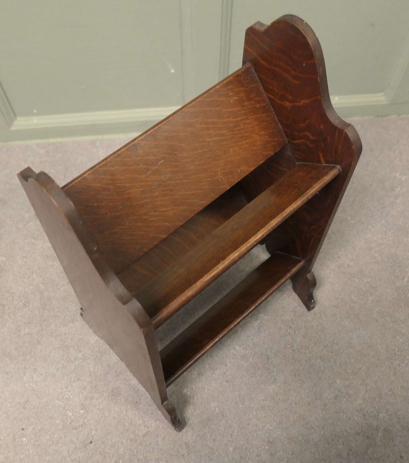 Arts & Crafts Open Front Slope Shelf Fireside Book Trough photo Furniture