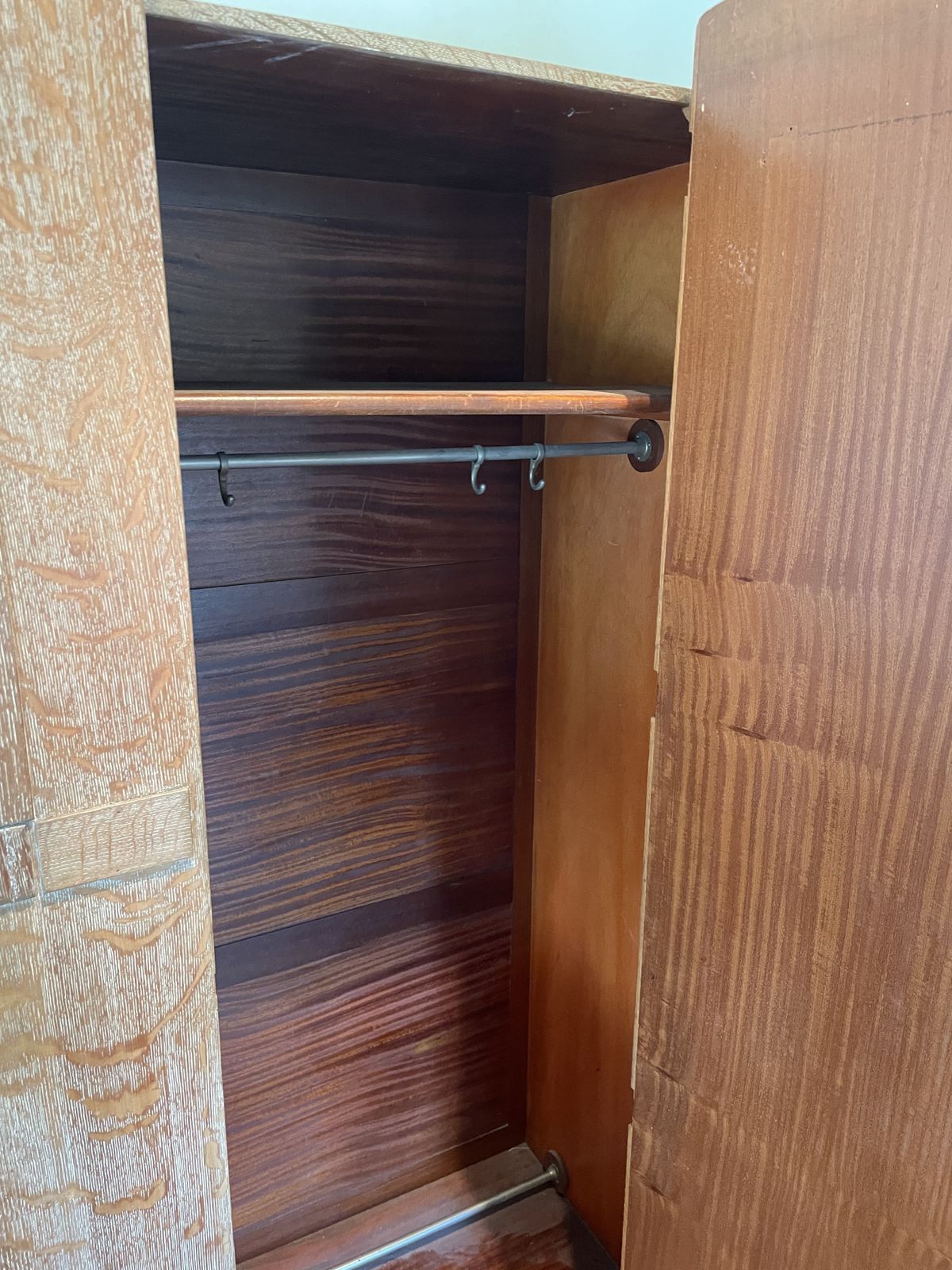 135.0 `1950s Limed Oak Chest Of Drawers Including Matching Wardrobe And 2x Headboards photo