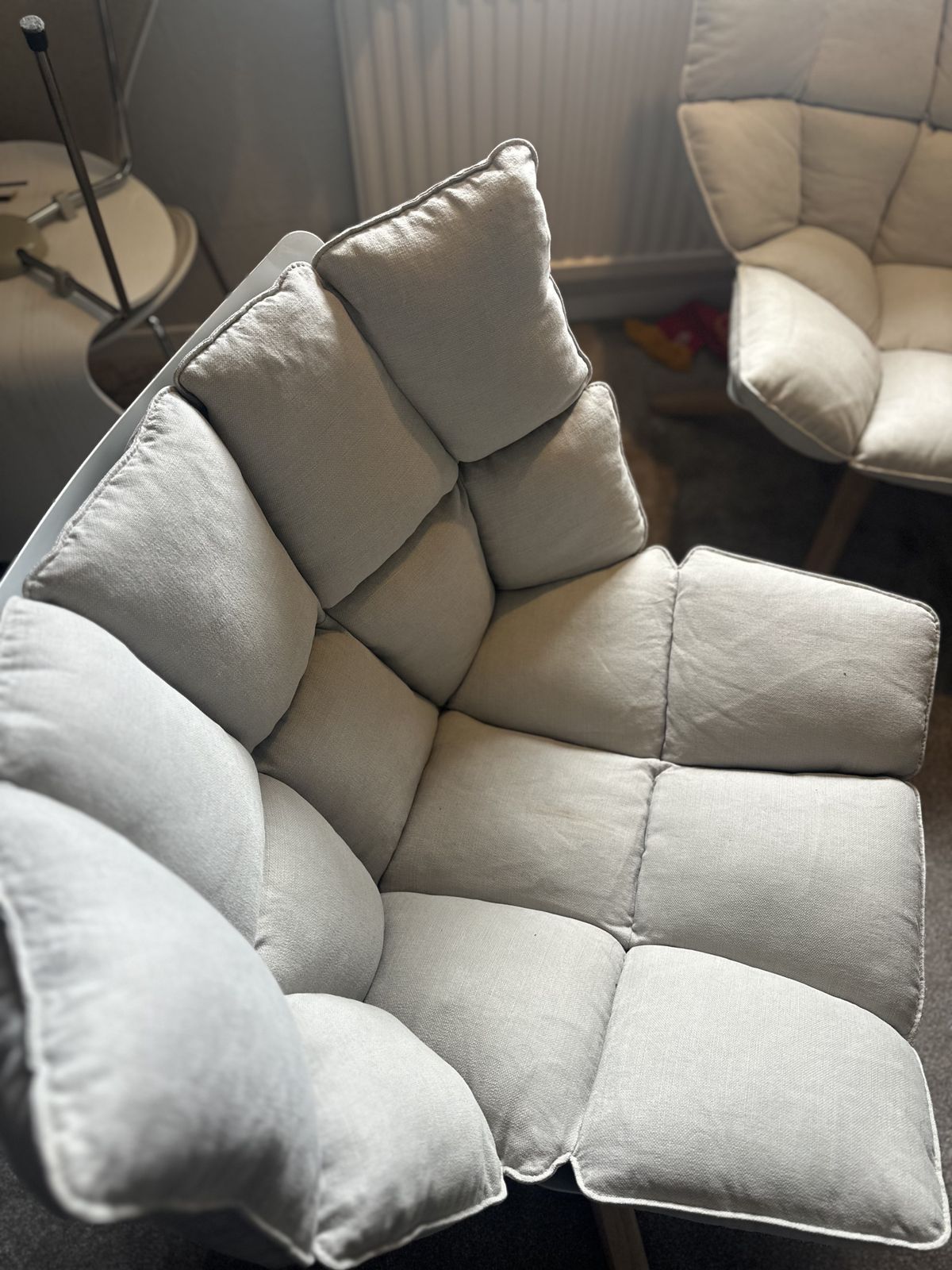 Pair Of Genuine B&B Italia Husk Swivel Armchairs (H2g) photo furniture
