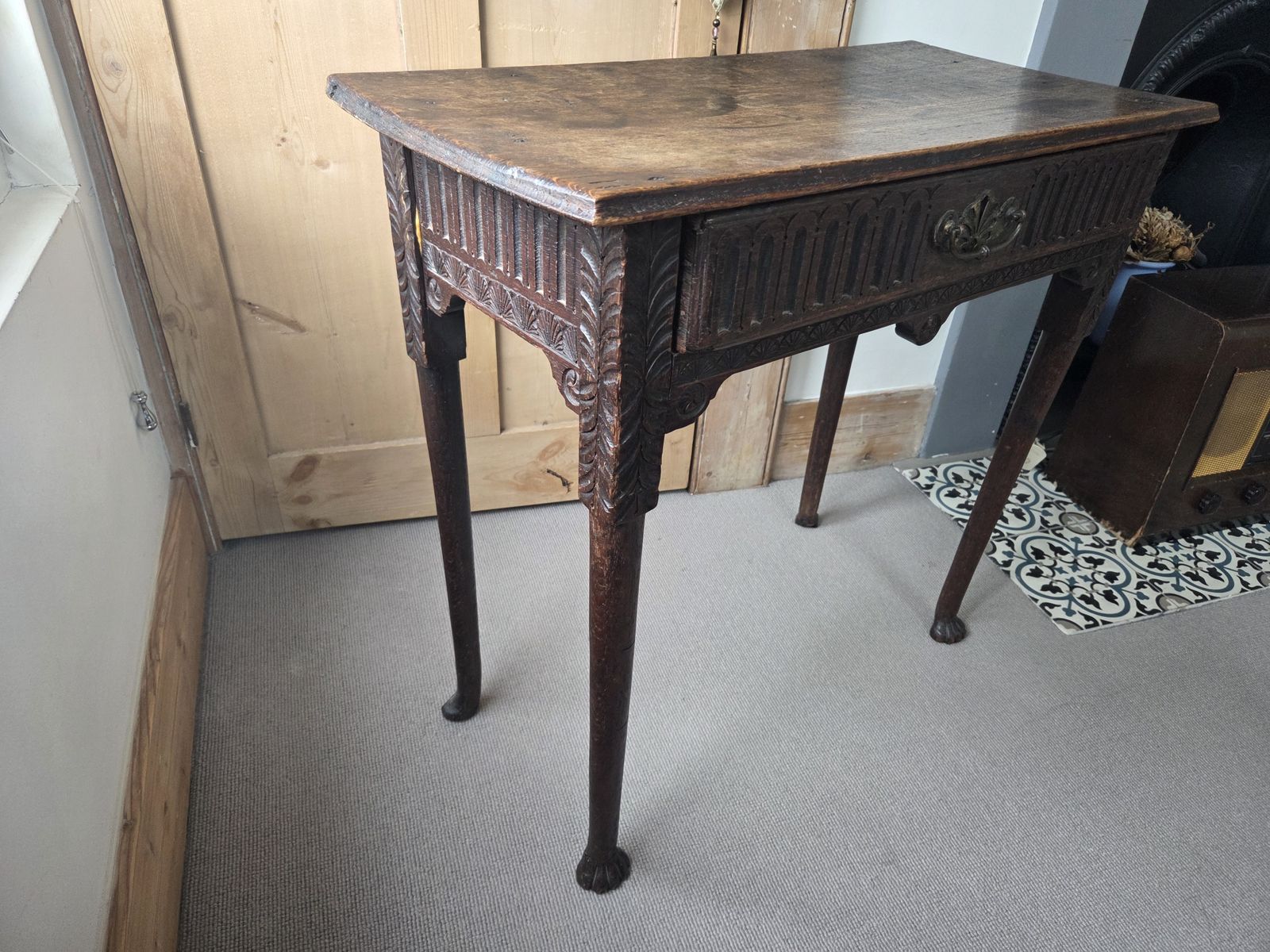 Georgian Oak Side Table, 18th Century And Earlier photo vintage