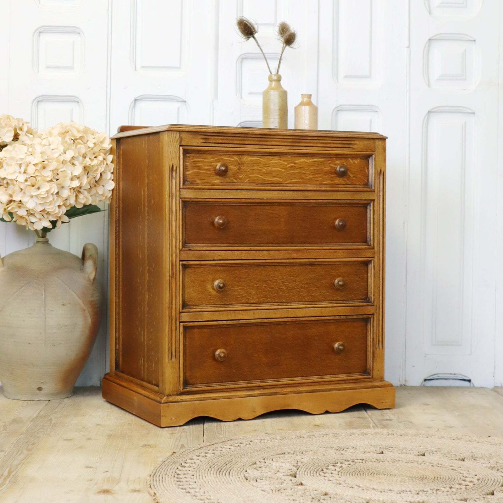 Small Vintage Oak Chest Of Drawers photo furniture