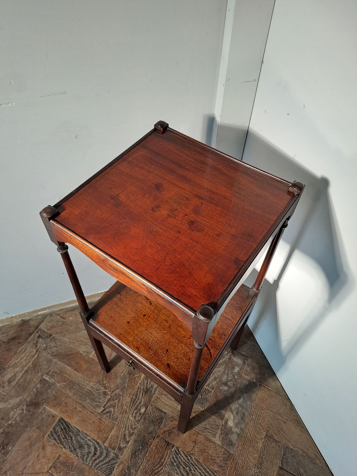A Fine George III Cuban Mahogany Bedside Table photo furniture
