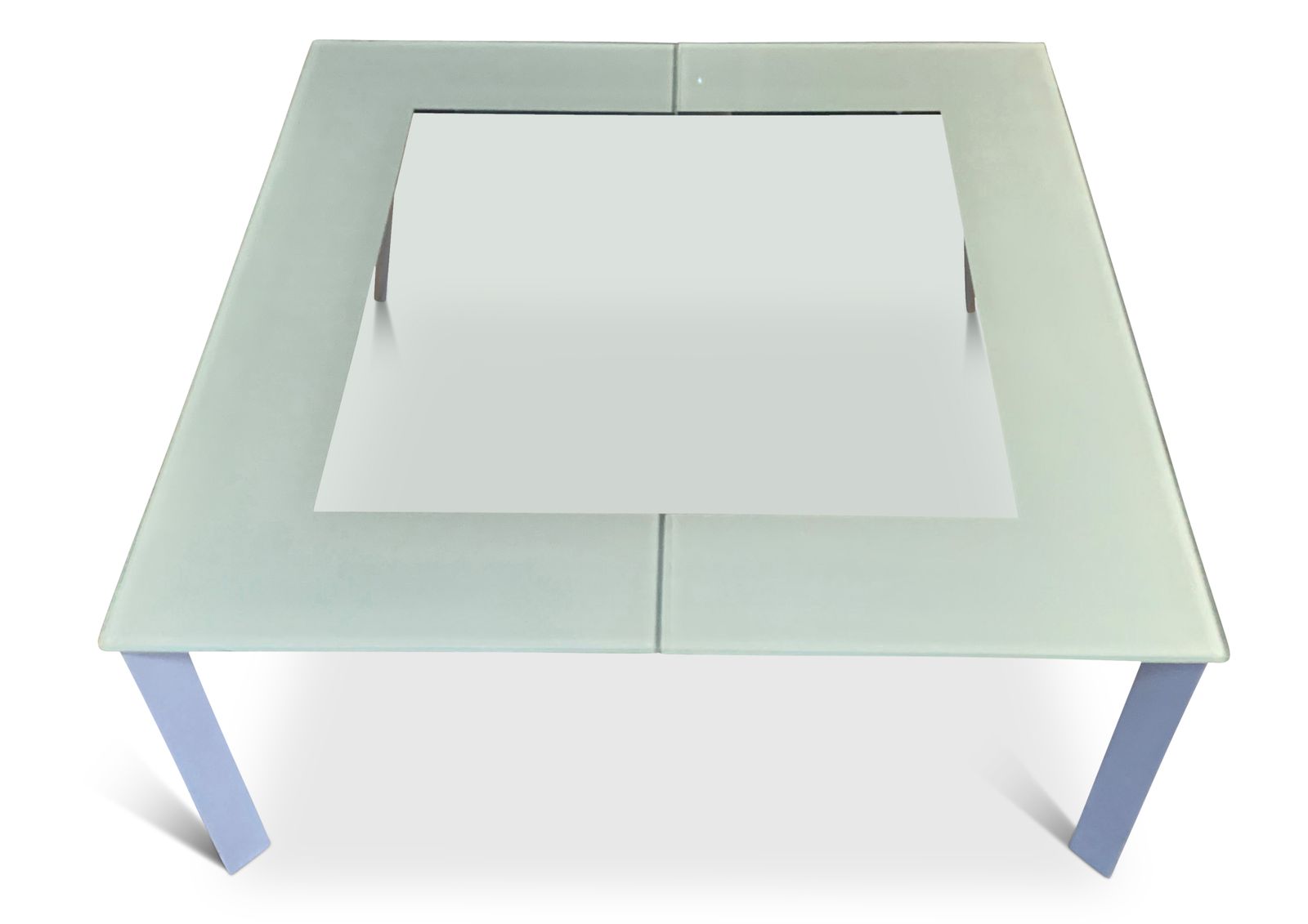 Knoll Design Metamorphic Modernist Square Metamorphic Extending Glass And Steel Coffee Table photo furniture
