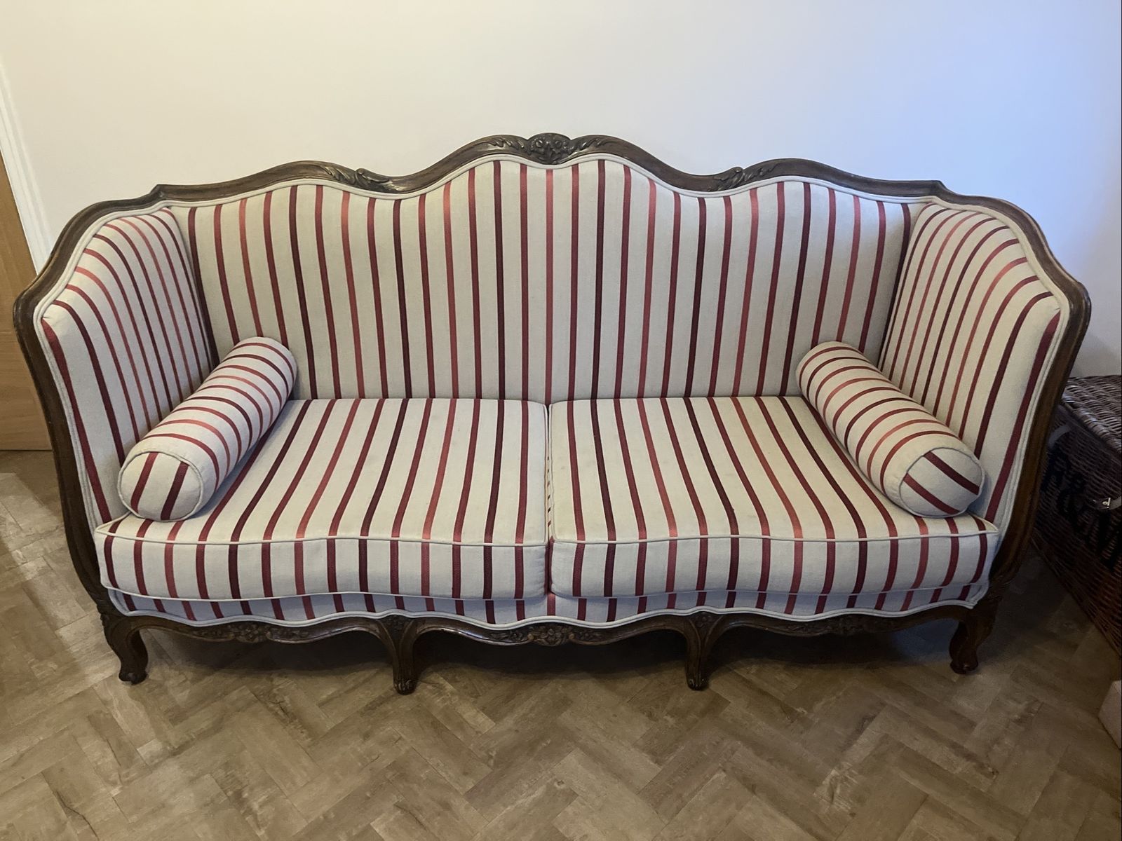 French Style Carved Wood Sofa / Canapé