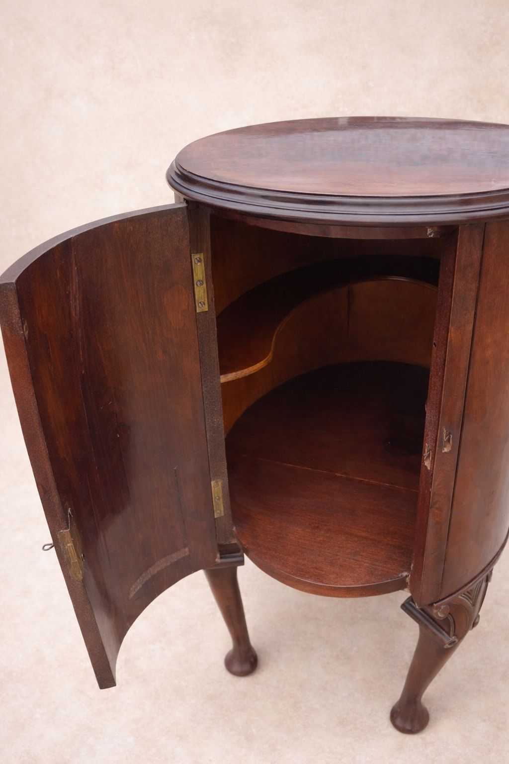 Edwardian Burr Walnut Demi Lune Cabinet / Pot Cupboard – C.1900 photo 515.0