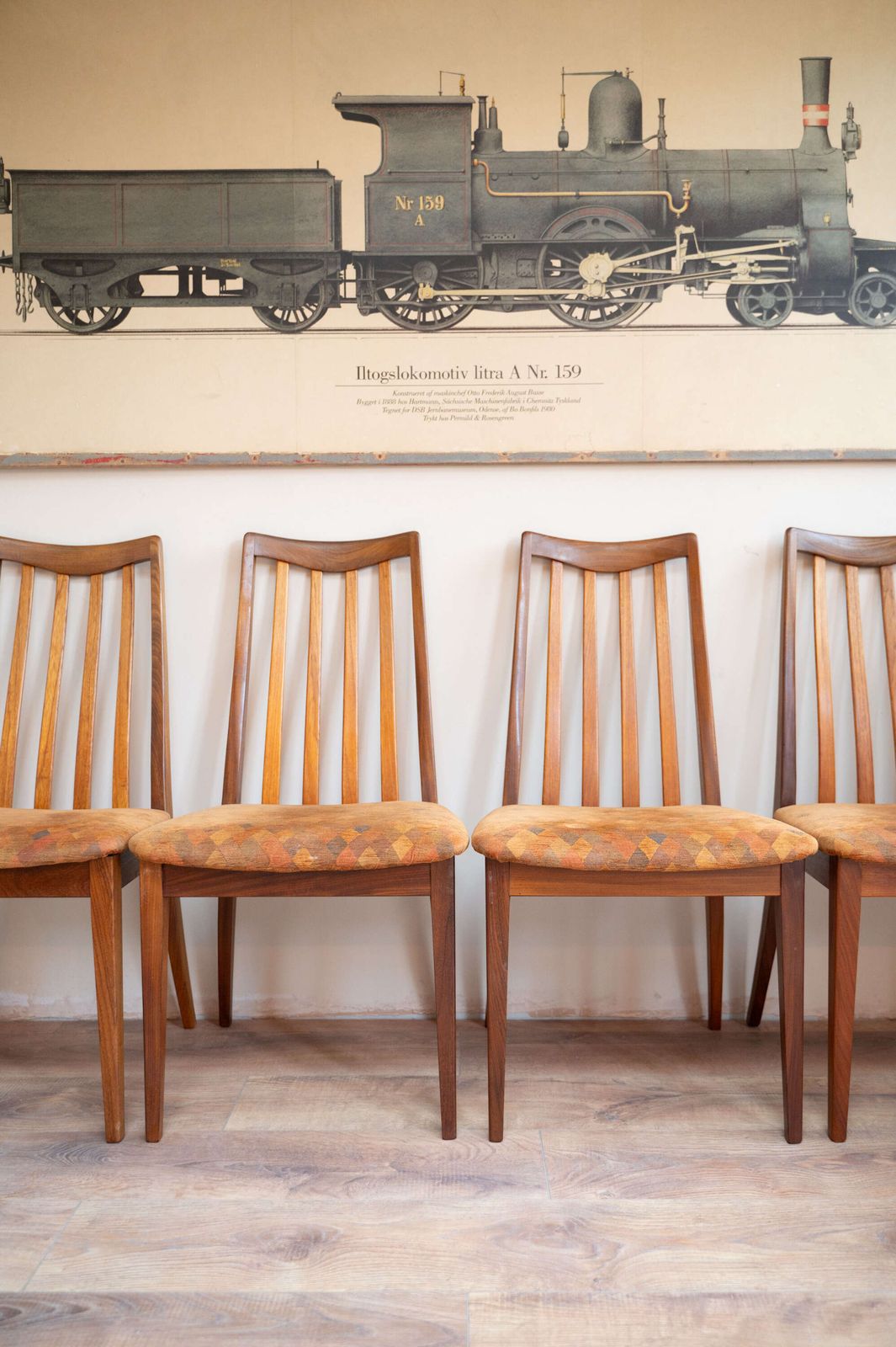 Set Of 4 G Plan Teak High Back Dining Chairs photo furniture