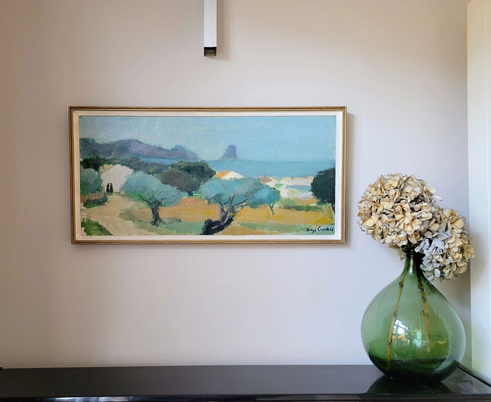 Olive Grove Horizon  Large Original Mid Century Landscape