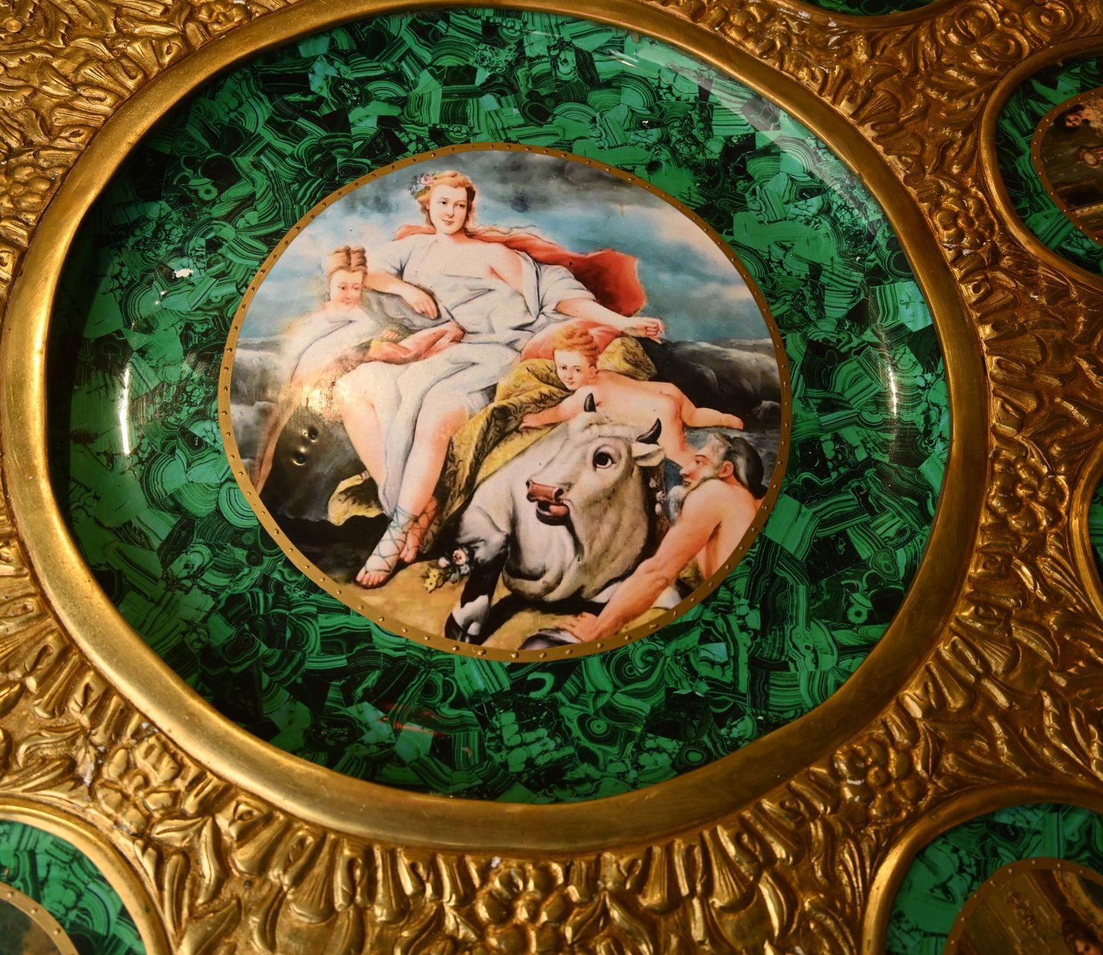 Napoleon III Malachite Centre Table Painted Plaques French Revival photo 4450.0