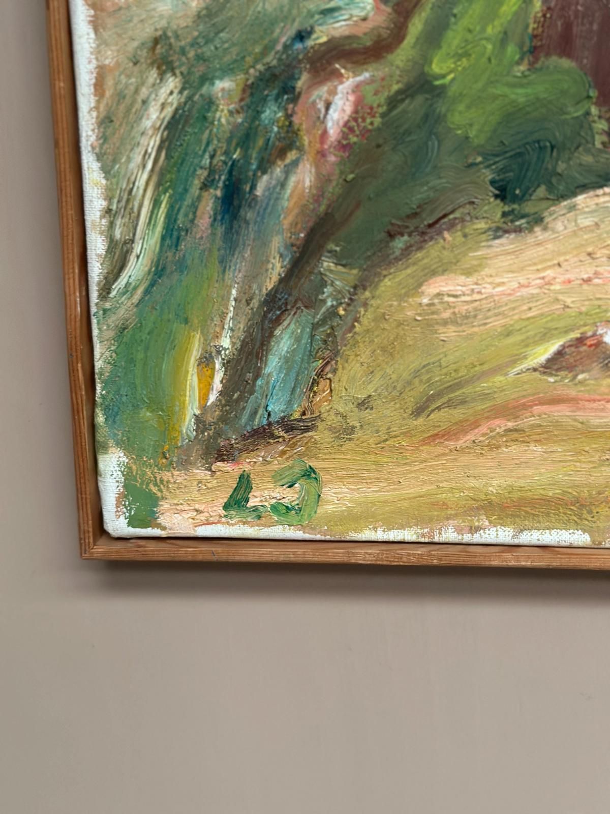 photo buy Original Oil On Canvas – “Strandhus äleklinta” By Lennart Johansson – Dated 1983 – Vintage & Framed – 60 × 49.5 Cm (23.6" × 19.5")