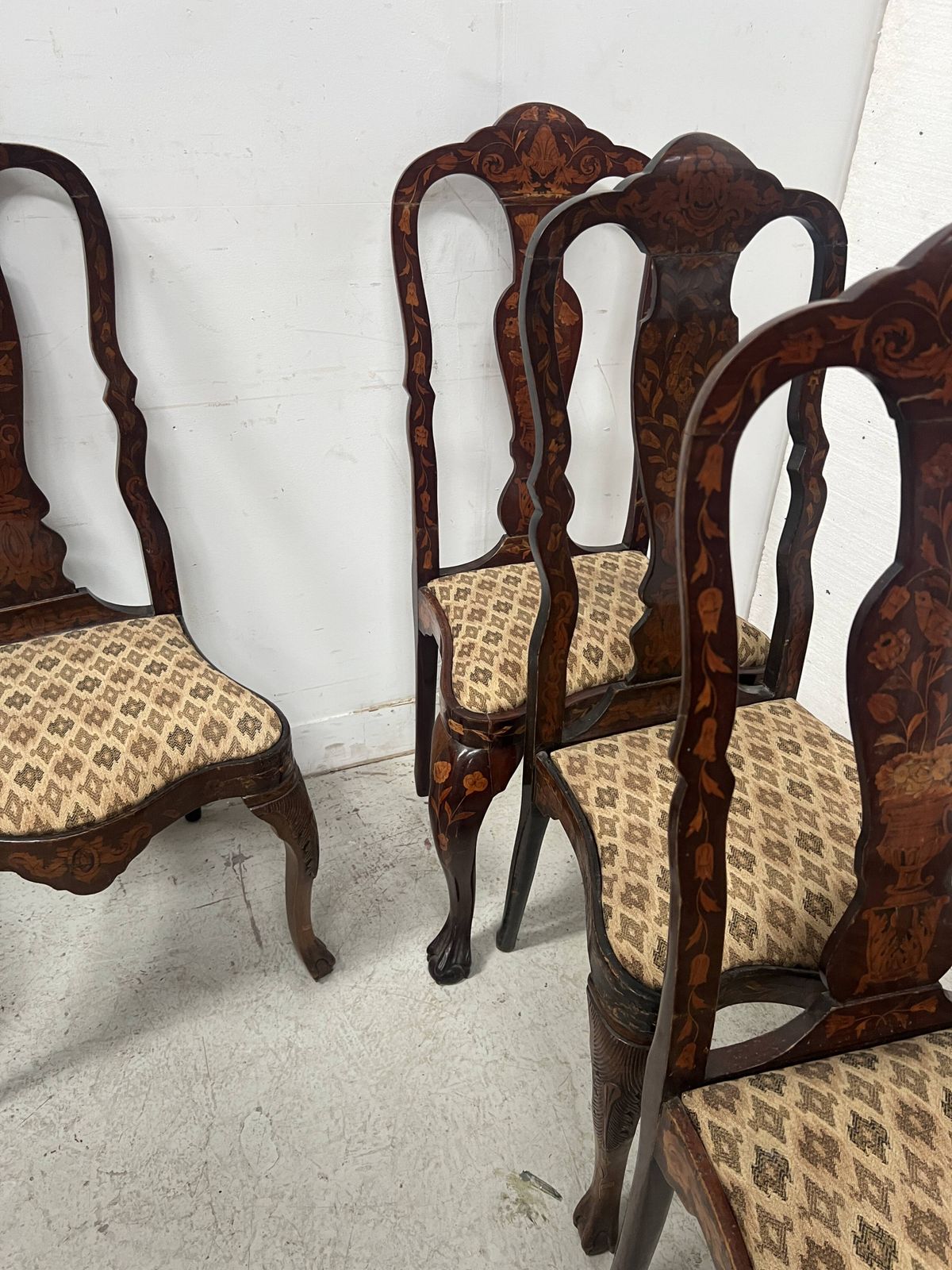 Set Of Eight Dutch Marquetry Chairs From The 19th Century. photo Furniture