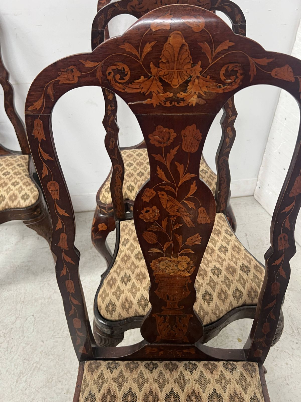 Set Of Eight Dutch Marquetry Chairs From The 19th Century. photo 1724.0