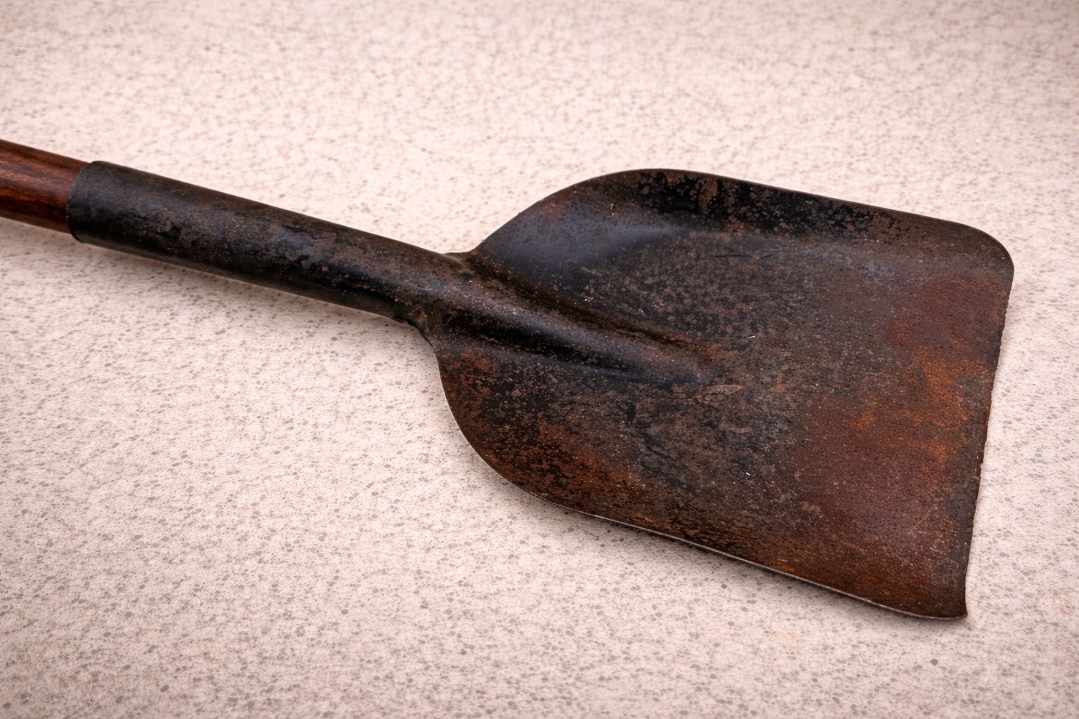 Garden Decor 19th Century Hand Forged Iron Coal Shovel – Sculptural Primitive With Later Hand photo