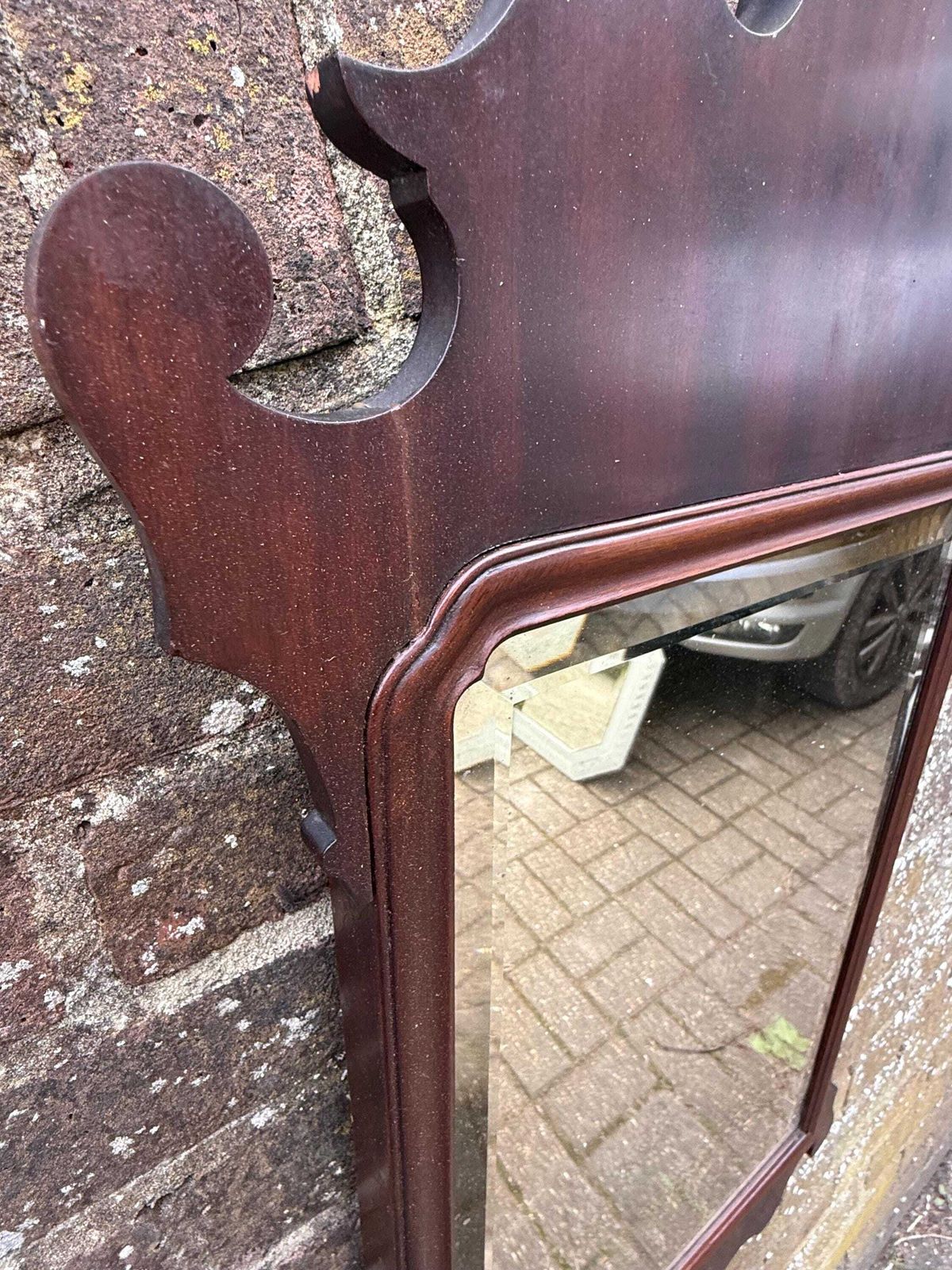 photo for sale Vintage Mahogany Chippendale Style Wall Mirror Georgian Revival Late Victorian Decor