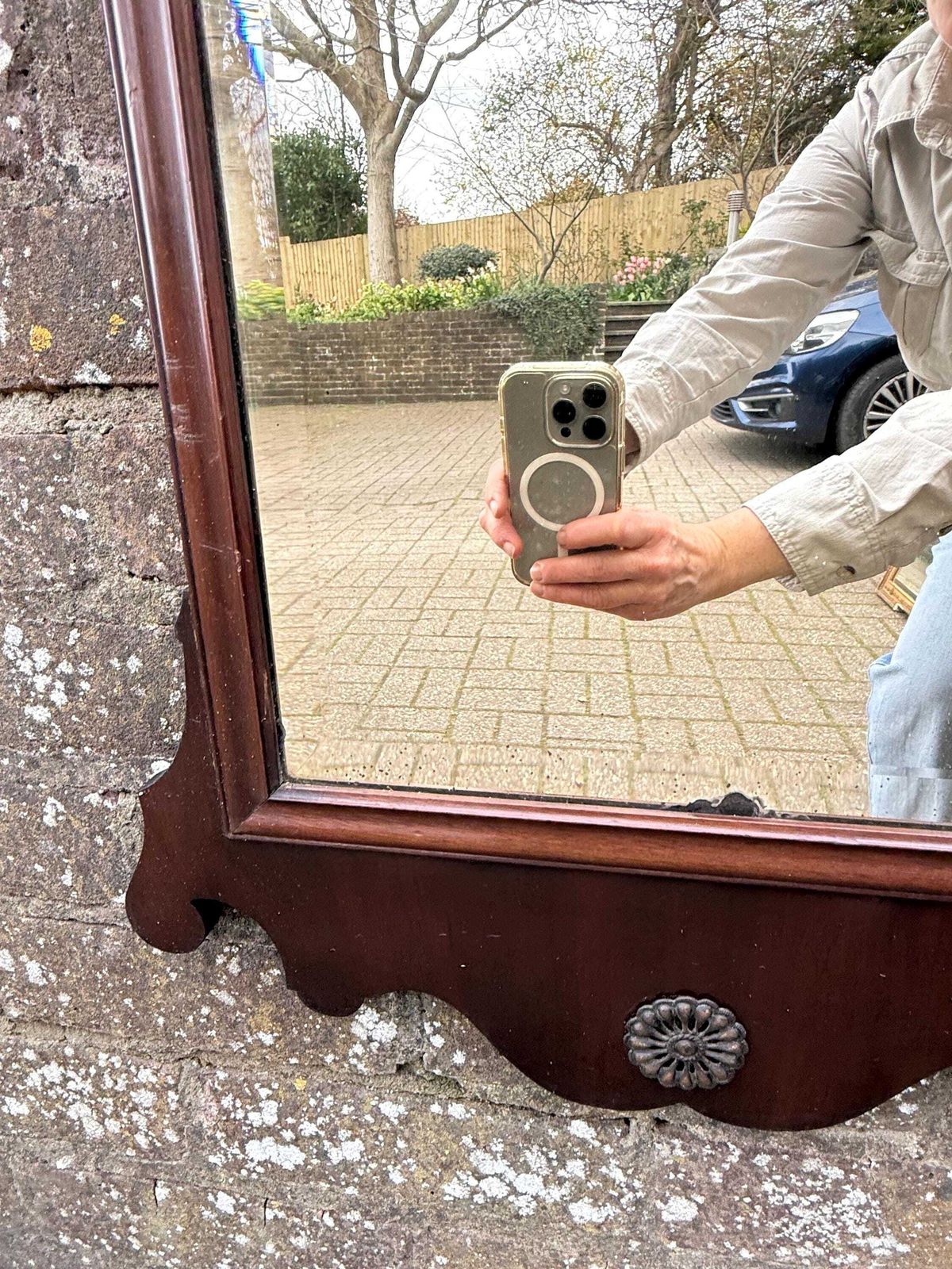 photo buy Vintage Mahogany Chippendale Style Wall Mirror Georgian Revival Late Victorian Decor