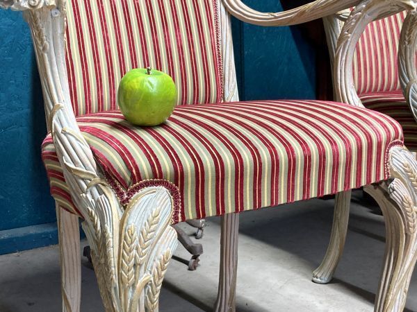 A Fine Pair Of Vintage Carved Wood Effect Armchairs photo Furniture