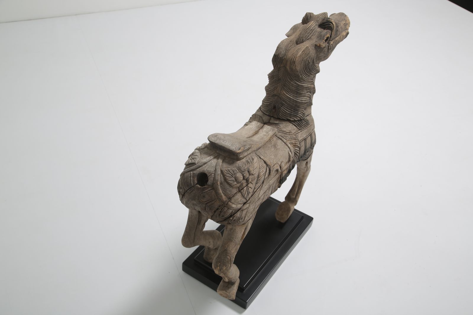 19th Century Antique Carved Wood Carnival Carousel Horse On Plinth photo buy