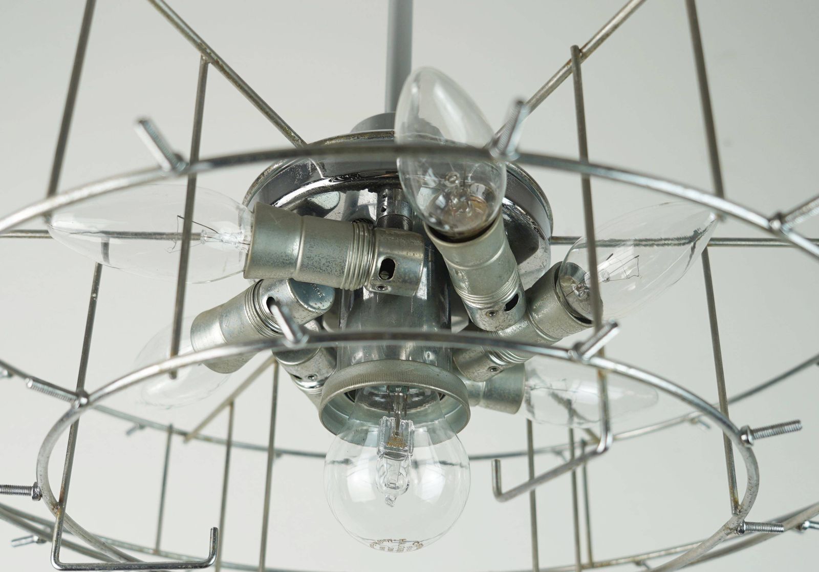 photo furniture Kinkeldey Chandelier In Glass And Chrome With 66 Prisms, 1960s