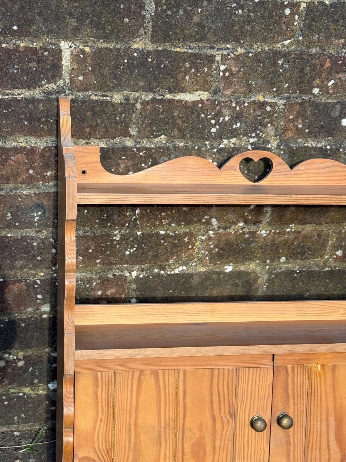 Handmade Rustic Original Pine Wall Shelf And Cupboard – Late 20th Century Country Style (Circa 1970s–1980s), Made In England photo buy