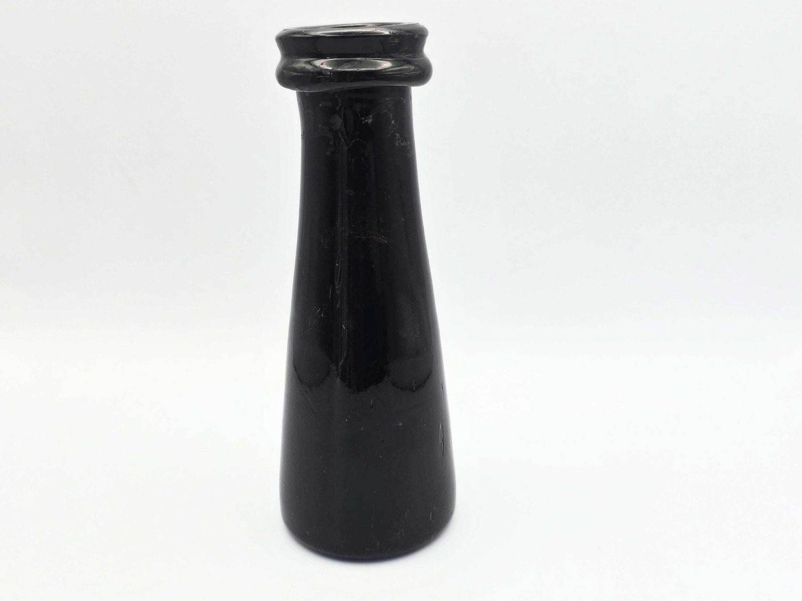 Victorian Black Glass Truffle Bottle   Antique French Kitchenalia photo Home Decor