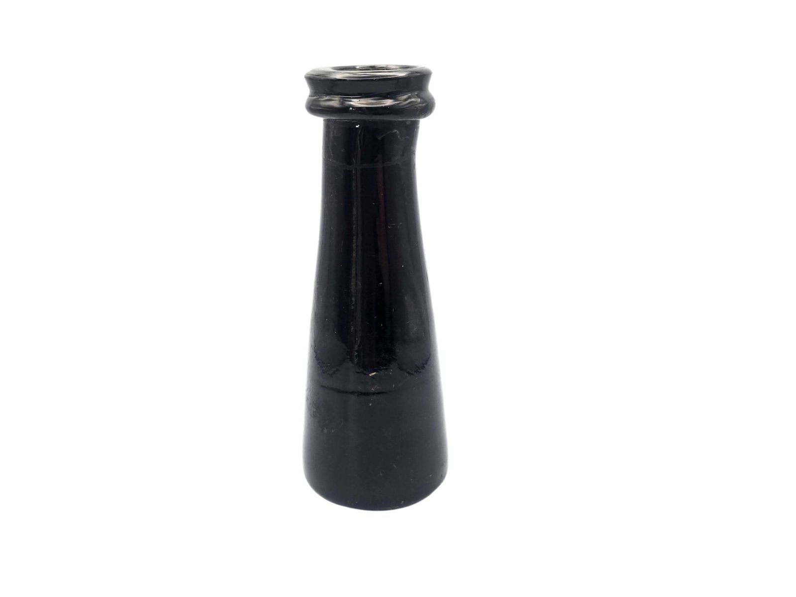 photo vinterior Victorian Black Glass Truffle Bottle   Antique French Kitchenalia