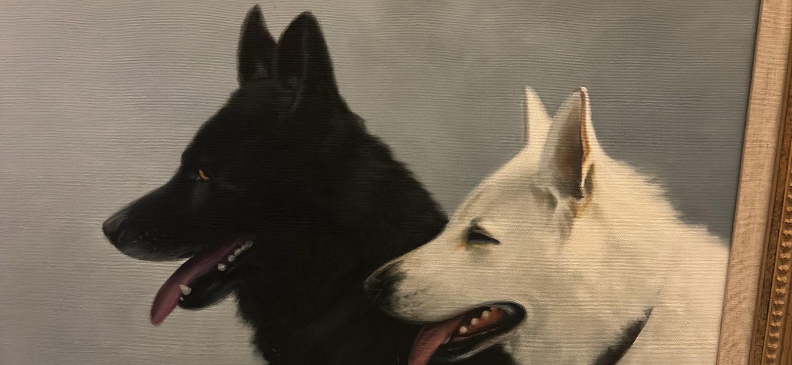 An Original Oil Painting Of Two Dogs By Prominent Artist Gerald Coulson photo Art