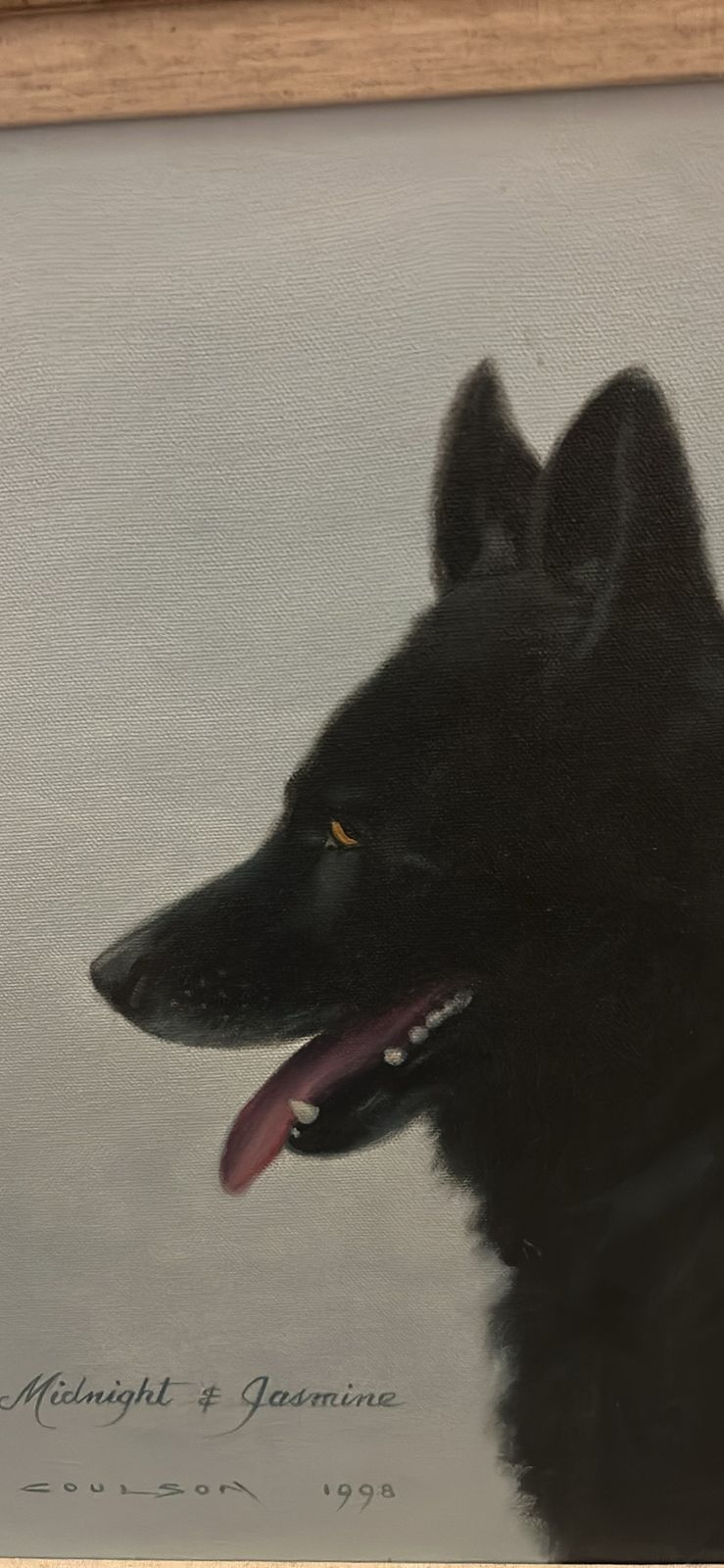 An Original Oil Painting Of Two Dogs By Prominent Artist Gerald Coulson photo vinterior