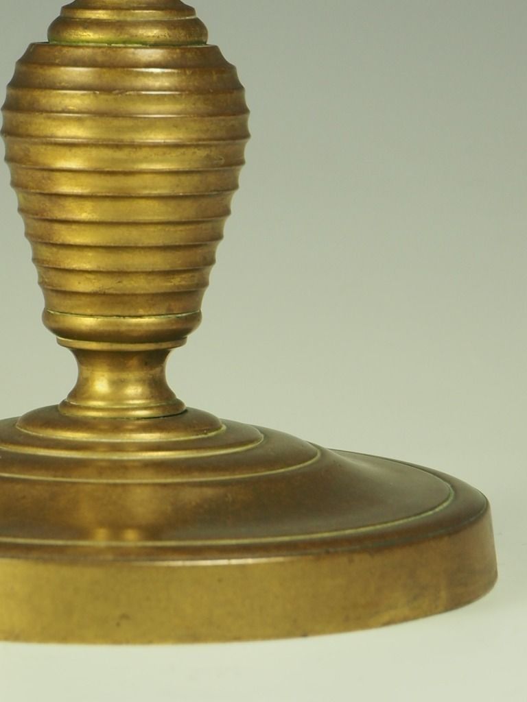 19th Century Dutch Brass Lion Candelabra Candle Holder photo vintage