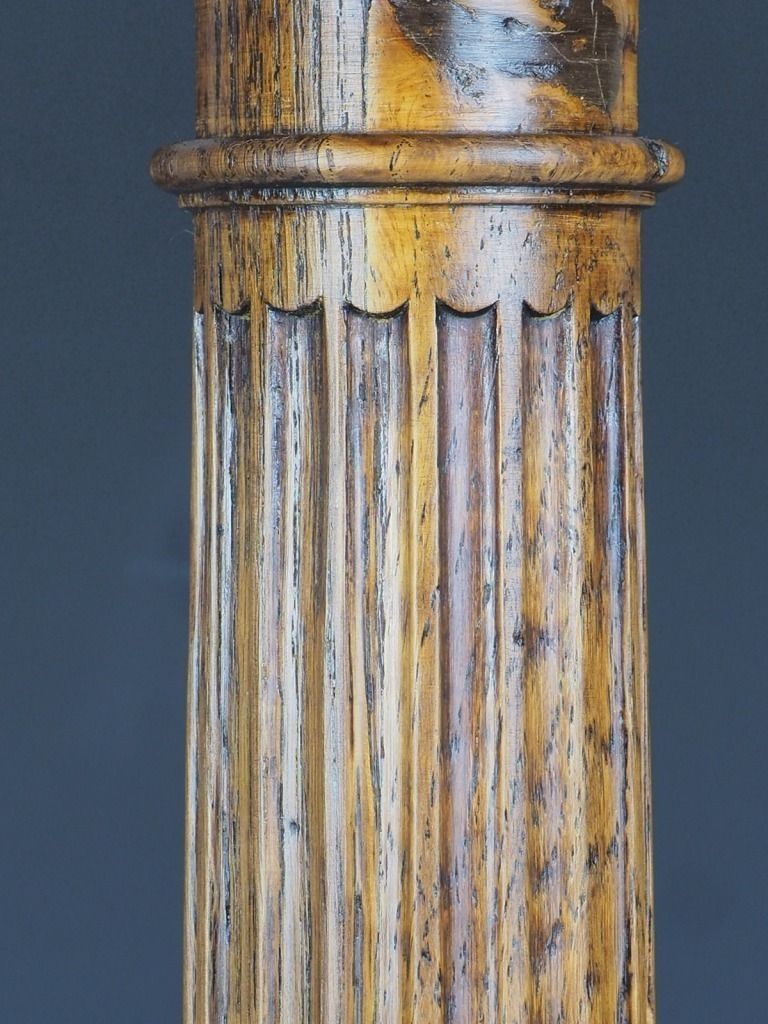 Antique Tall Oak Corinthian Table Lamp photo buy