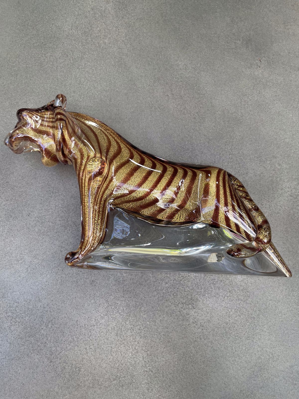 photo furniture Tiger Glass And Crystal Statuette, By Marcolin Art Crystal