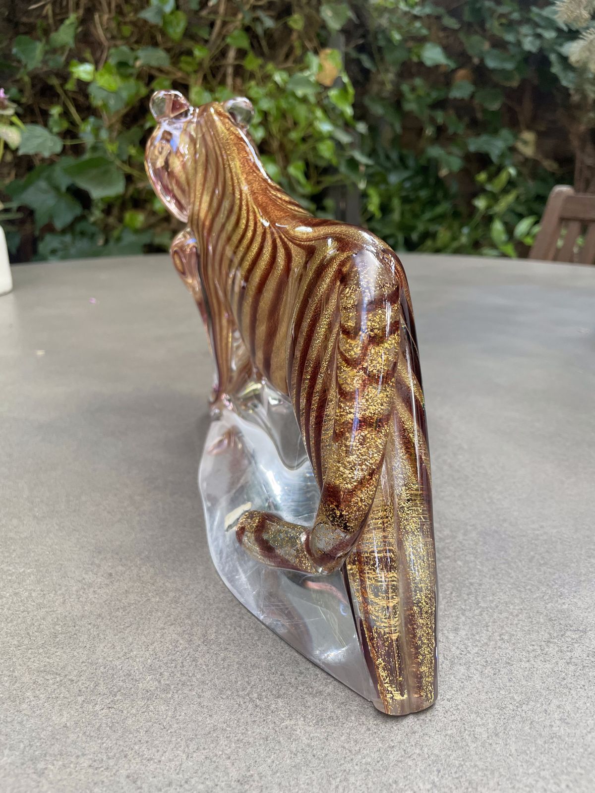 Tiger Glass And Crystal Statuette, By Marcolin Art Crystal photo for sale
