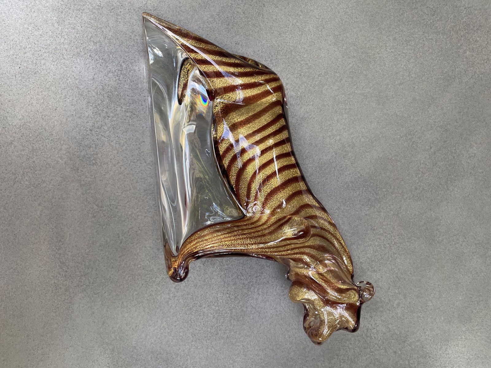 photo for sale Tiger Glass And Crystal Statuette, By Marcolin Art Crystal