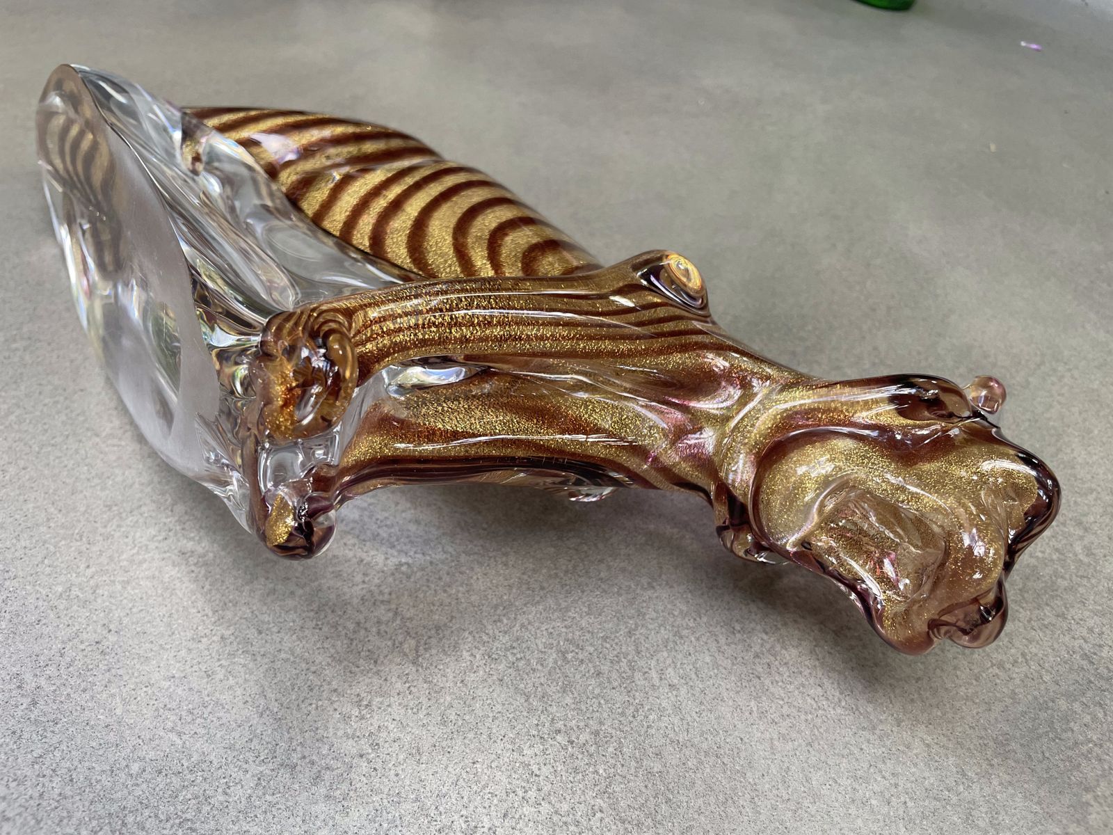Tiger Glass And Crystal Statuette, By Marcolin Art Crystal photo buy