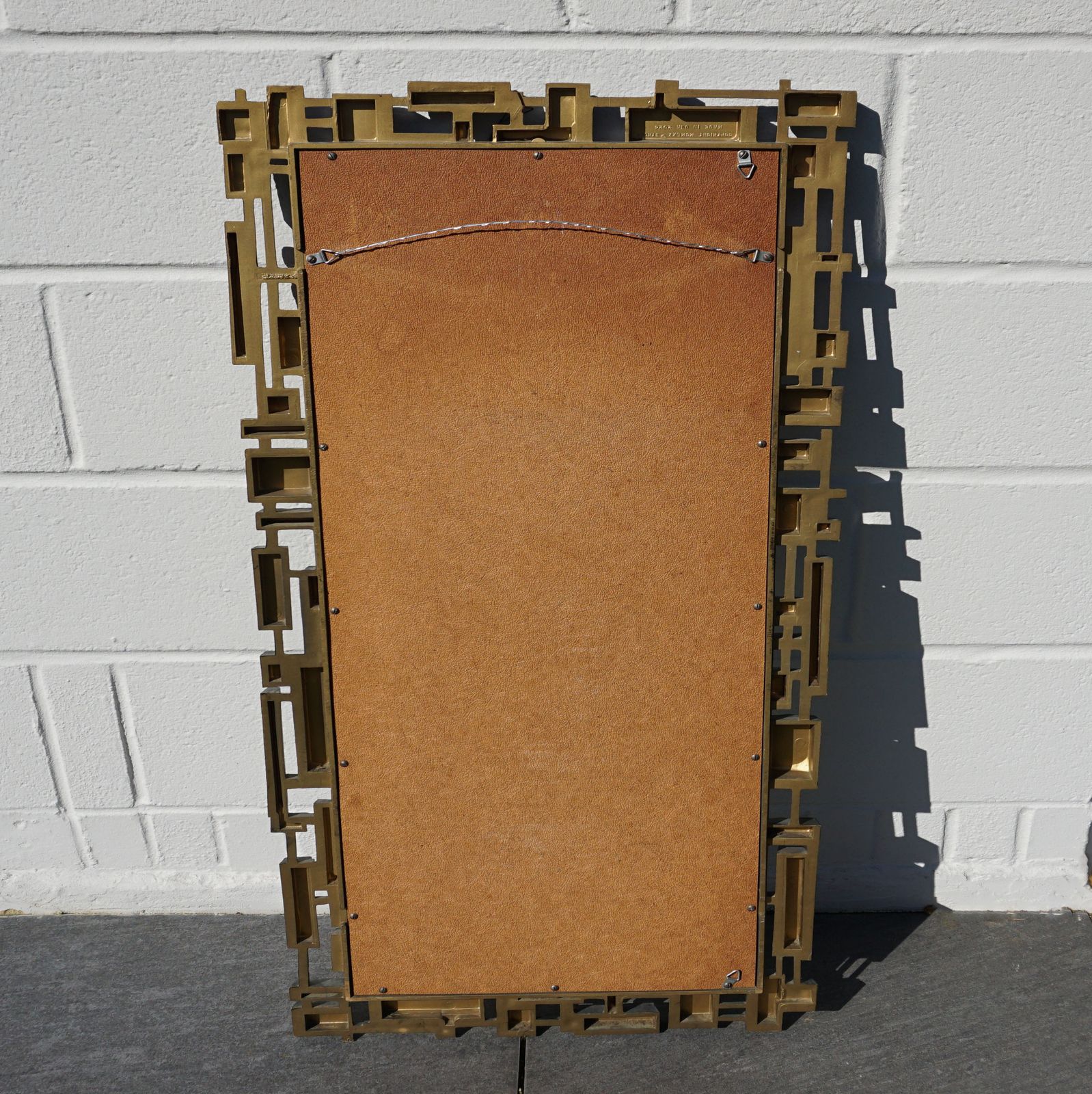 Brutalist Syroco New York Wall Mirror Resin Frame Mid Century American Coloured photo for sale