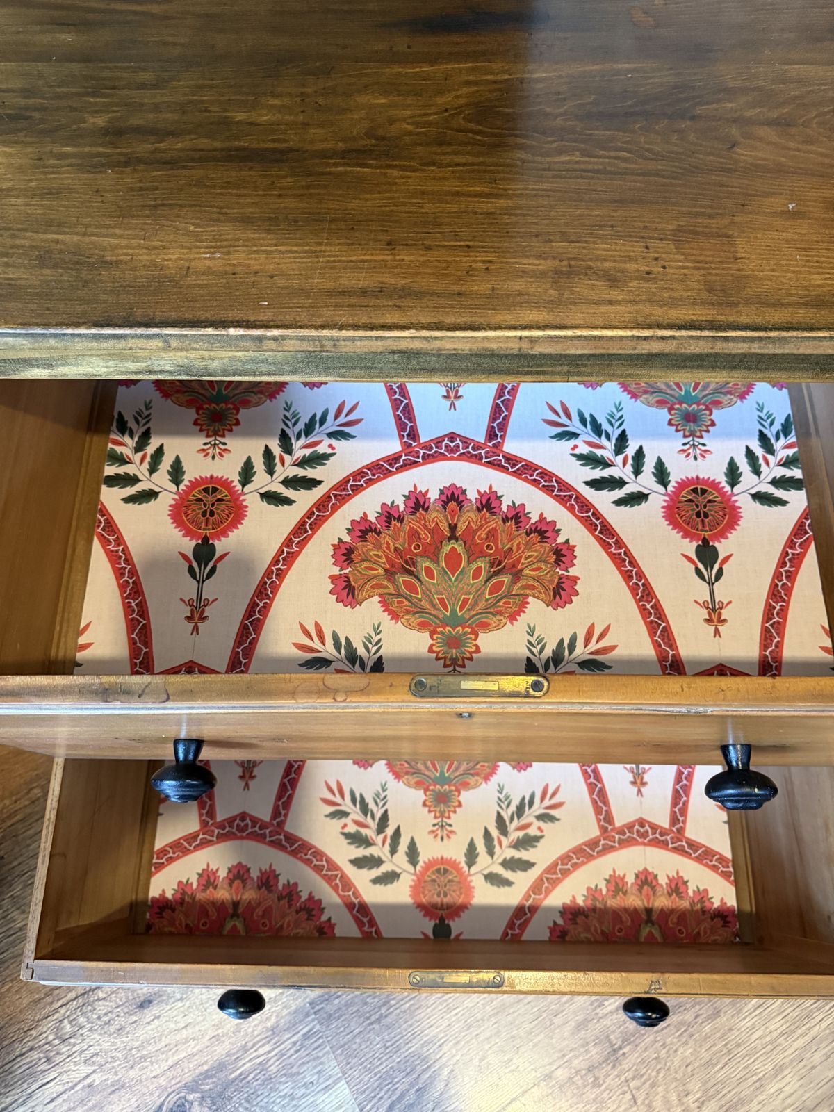 photo for sale Antique Solid Pine Low Chest Of Drawers / Dresser Base C.1900