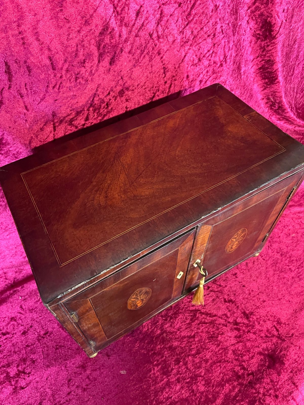 Georgian Small Inlaid Mahogany Spice Cabinet Circa 1810 photo 645.0
