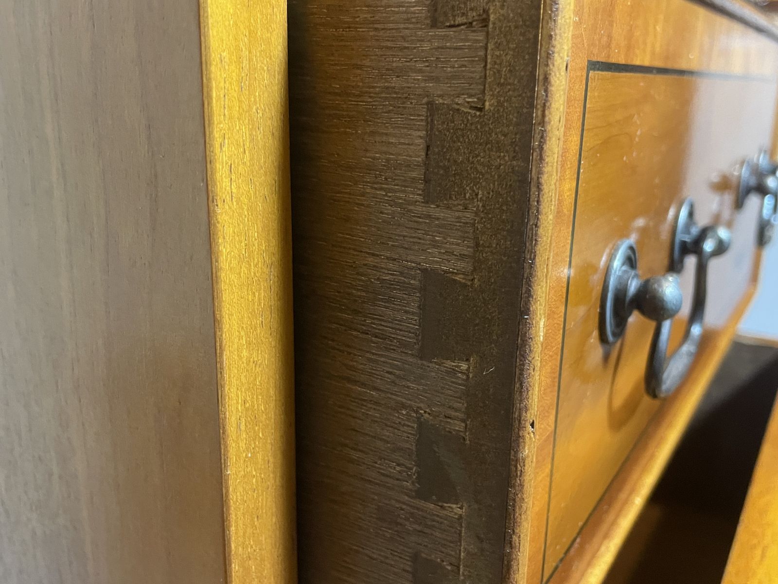Vintage Solid Wood 4 Drawer Chest Of Drawers / Bedside Table – Timeless Mid Century Warm Oak Finish photo buy