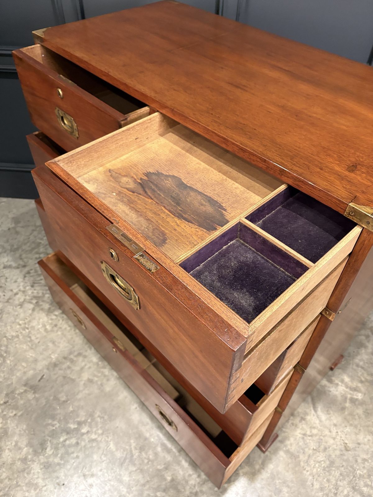 Furniture Mahogany Military Campaign Chest By Ross & Co. photo