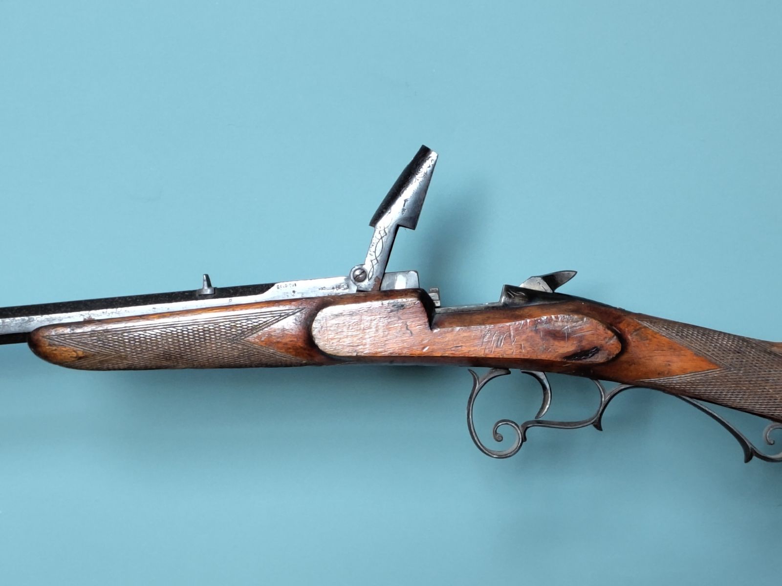 Finely Crafted Belgian Decorative Lodge Rifle, Engraved & Carved (C. 1893–1930) photo for sale