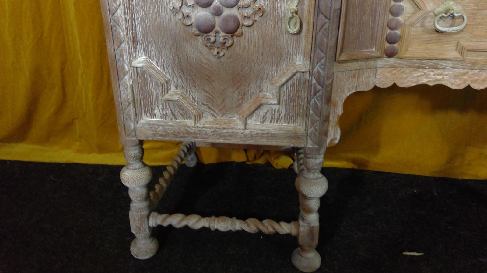 A Large And Impressive Bleached Oak(cerused) Carolian Style Sideboard photo furniture